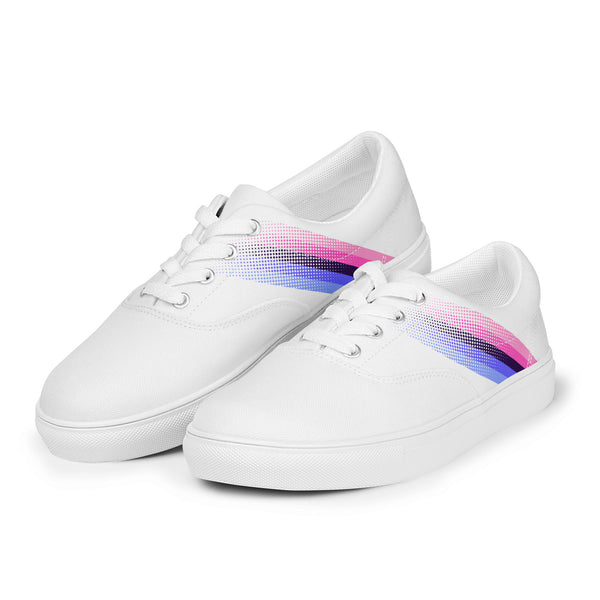 Omnisexual Pride Colors Modern White Lace-up Shoes - Men Sizes