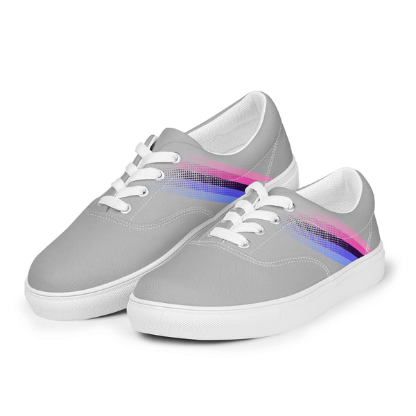 Omnisexual Pride Colors Modern Gray Lace-up Shoes - Men Sizes