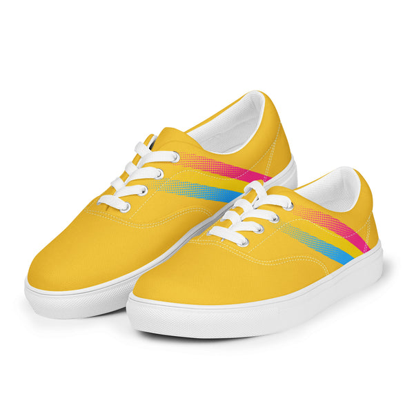 Pansexual Pride Colors Modern Yellow Lace-up Shoes - Men Sizes