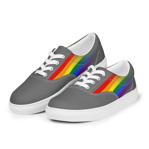 Gay Pride Colors Original Gray Lace-up Shoes - Men Sizes