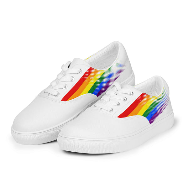 Gay Pride Colors Original White Lace-up Shoes - Men Sizes