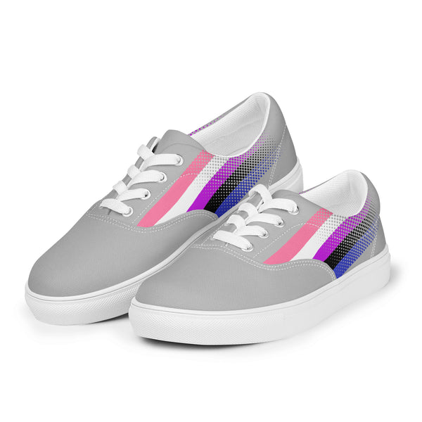 Genderfluid Pride Colors Original Gray Lace-up Shoes - Men Sizes