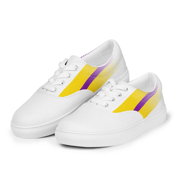 Intersex Pride Colors Original White Lace-up Shoes - Men Sizes