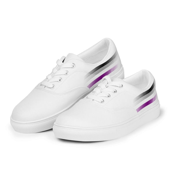 Casual Asexual Pride Colors White Lace-up Shoes - Men Sizes