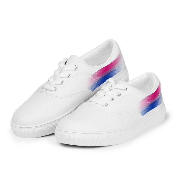 Casual Bisexual Pride Colors White Lace-up Shoes - Men Sizes