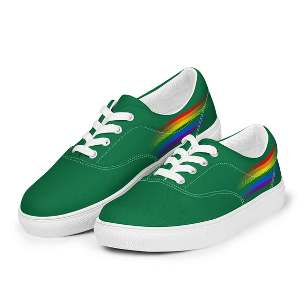 Casual Gay Pride Colors Green Lace-up Shoes - Men Sizes