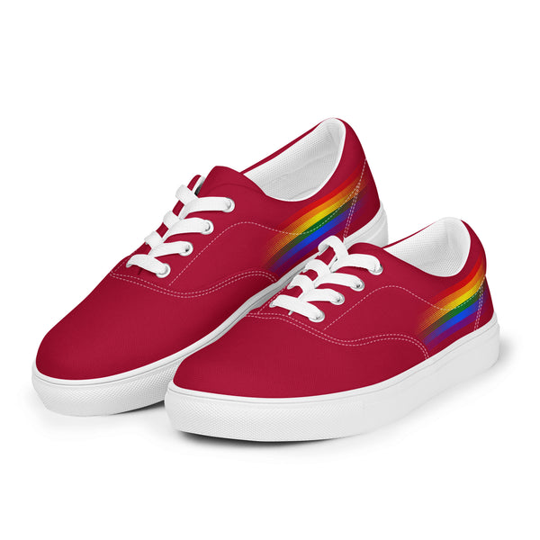 Casual Gay Pride Colors Red Lace-up Shoes - Men Sizes