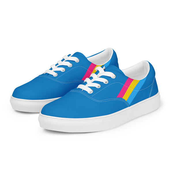 Classic Pansexual Pride Colors Blue Lace-up Shoes - Men Sizes