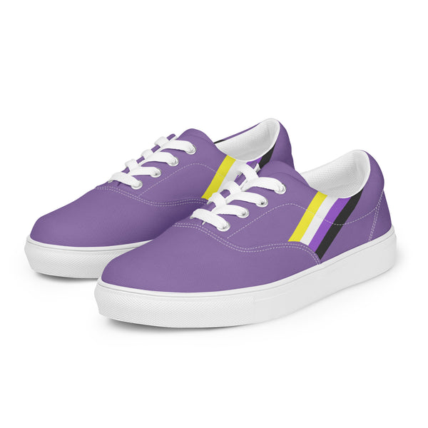 Classic Non-Binary Pride Colors Purple Lace-up Shoes - Men Sizes
