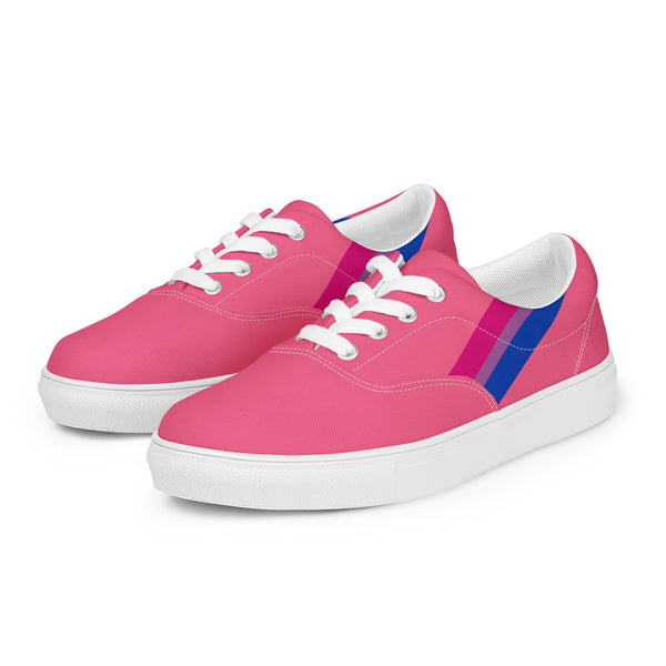 Classic Bisexual Pride Colors Pink Lace-up Shoes - Men Sizes