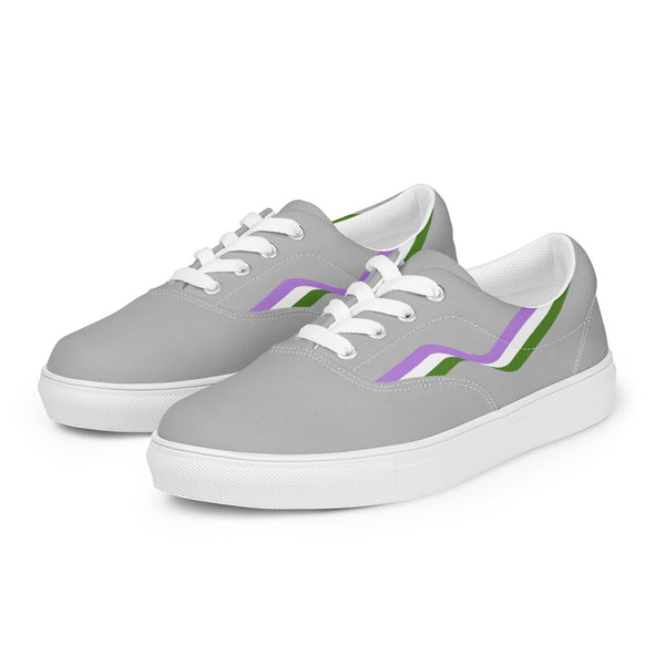 Original Genderqueer Pride Colors Gray Lace-up Shoes - Men Sizes