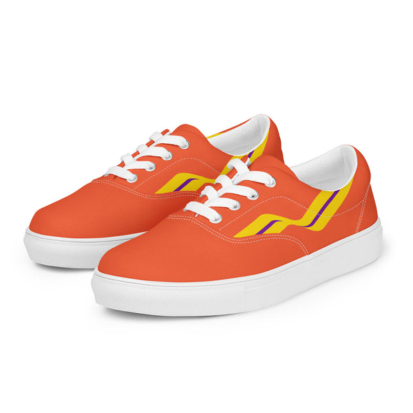 Original Intersex Pride Colors Orange Lace-up Shoes - Men Sizes