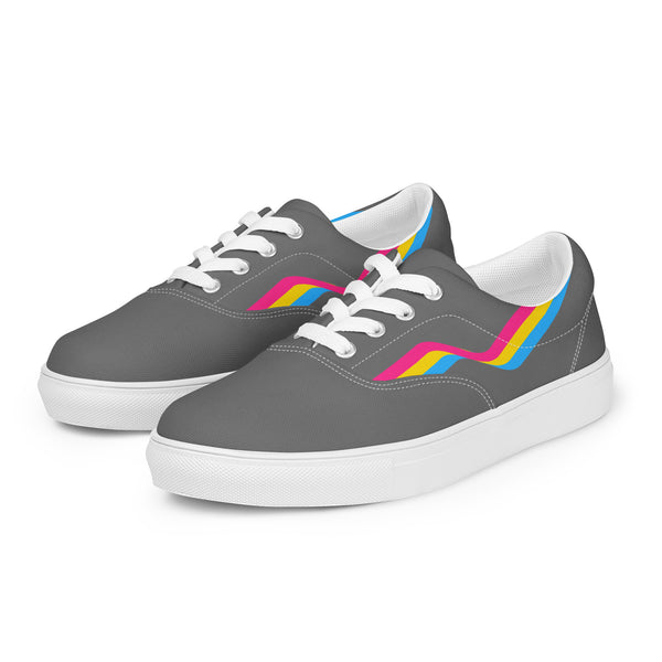 Original Pansexual Pride Colors Gray Lace-up Shoes - Men Sizes