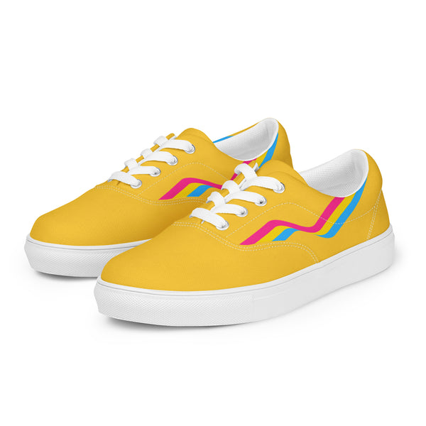 Original Pansexual Pride Colors Yellow Lace-up Shoes - Men Sizes