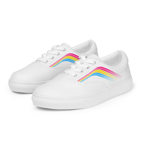 Trendy Pansexual Pride Colors White Lace-up Shoes - Men Sizes