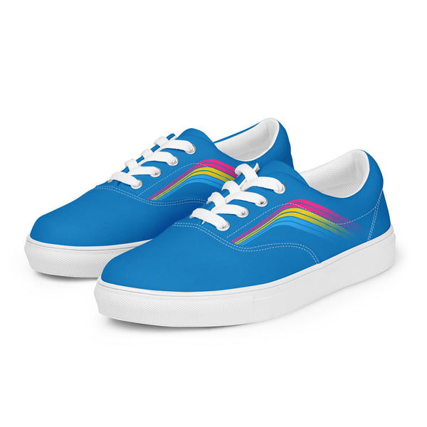 Trendy Pansexual Pride Colors Blue Lace-up Shoes - Men Sizes