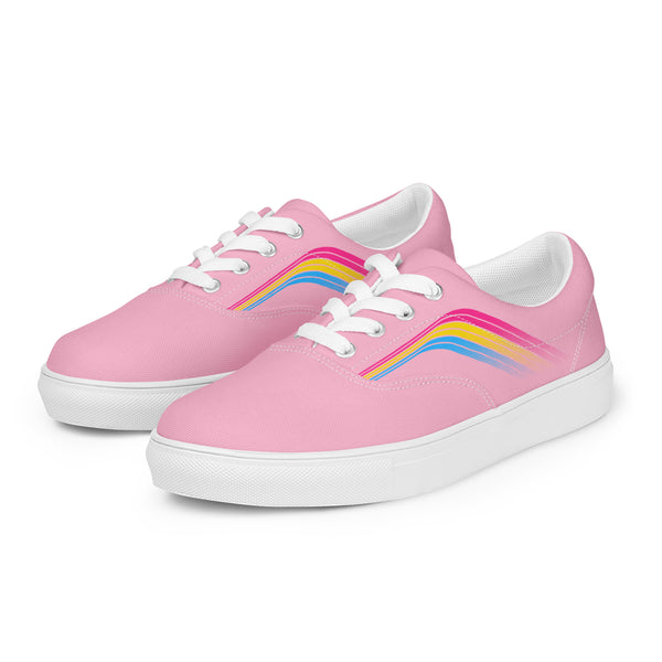 Trendy Pansexual Pride Colors Pink Lace-up Shoes - Men Sizes