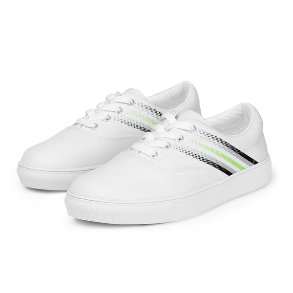 Agender Pride Colors Modern White Lace-up Shoes - Men Sizes