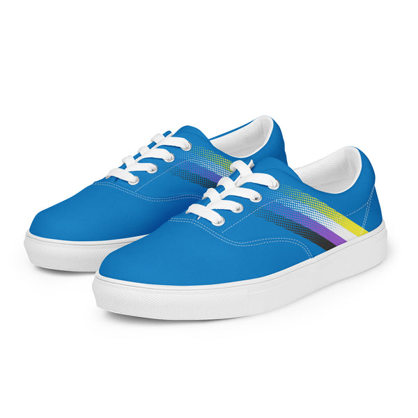 Non-Binary Pride Colors Modern Blue Lace-up Shoes - Men Sizes