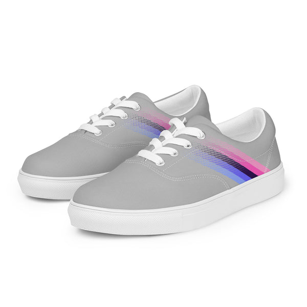 Omnisexual Pride Colors Modern Gray Lace-up Shoes - Men Sizes