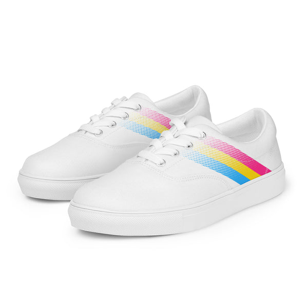 Pansexual Pride Colors Modern White Lace-up Shoes - Men Sizes