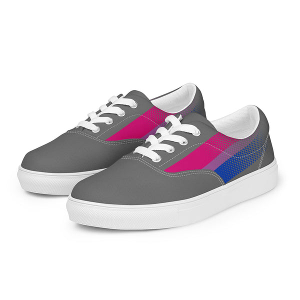 Bisexual Pride Colors Original Gray Lace-up Shoes - Men Sizes