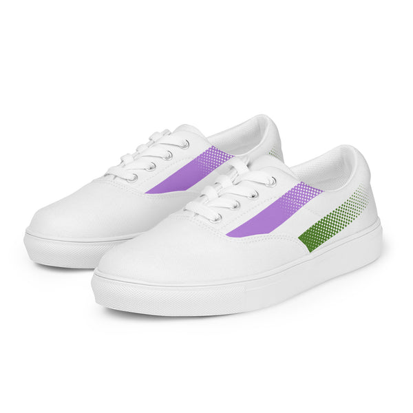Genderqueer Pride Colors Original White Lace-up Shoes - Men Sizes