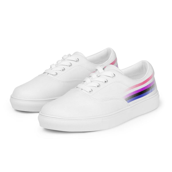 Casual Genderfluid Pride Colors White Lace-up Shoes - Men Sizes