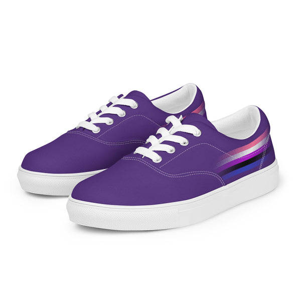 Casual Genderfluid Pride Colors Purple Lace-up Shoes - Men Sizes