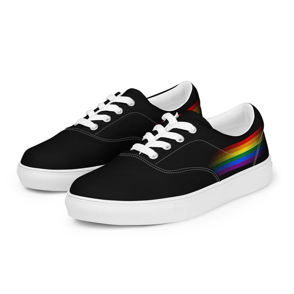 Casual Gay Pride Colors Black Lace-up Shoes - Men Sizes