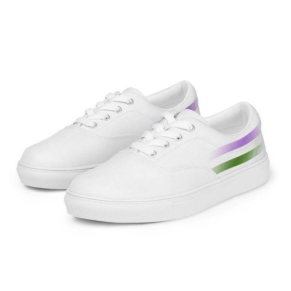 Casual Genderqueer Pride Colors White Lace-up Shoes - Men Sizes
