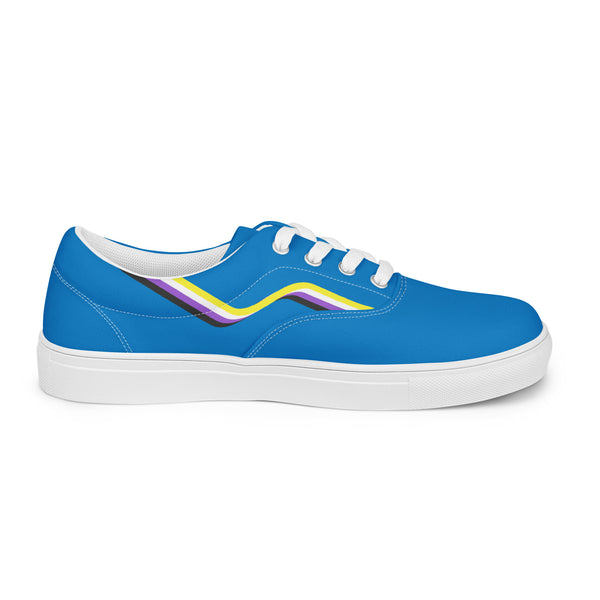 Original Non-Binary Pride Colors Blue Lace-up Shoes - Men Sizes