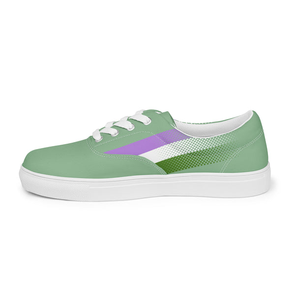 Genderqueer Pride Colors Original Green Lace-up Shoes - Men Sizes