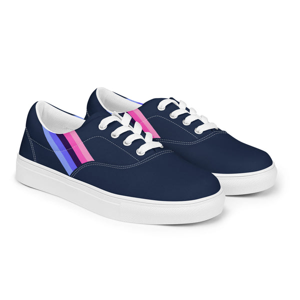 Classic Omnisexual Pride Colors Navy Lace-up Shoes - Men Sizes