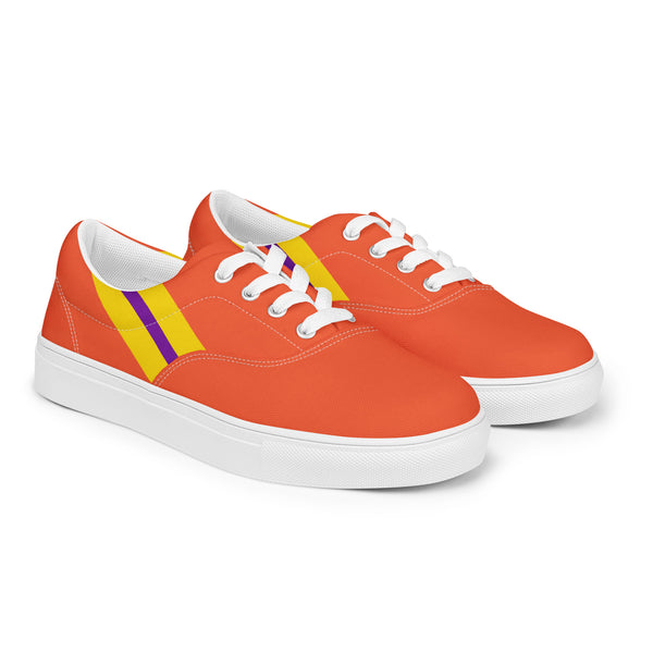 Classic Intersex Pride Colors Orange Lace-up Shoes - Men Sizes