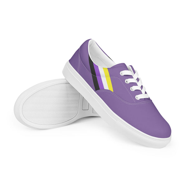 Classic Non-Binary Pride Colors Purple Lace-up Shoes - Men Sizes