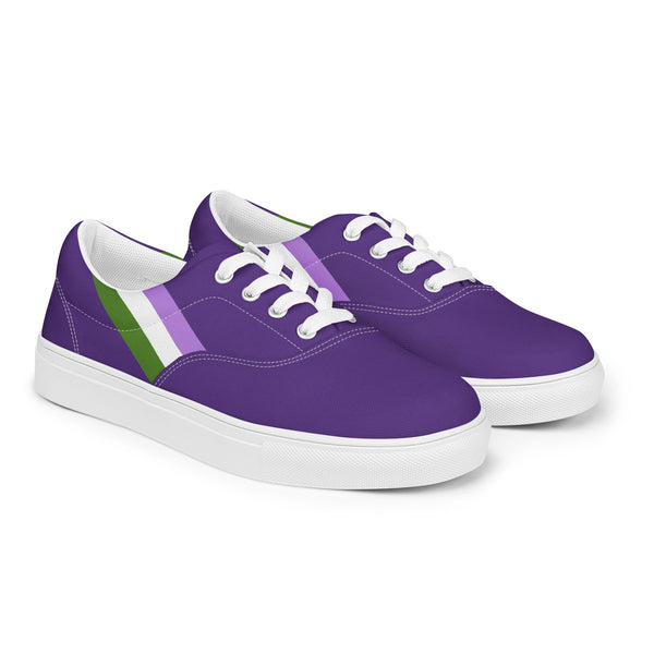 Classic Genderqueer Pride Colors Purple Lace-up Shoes - Men Sizes
