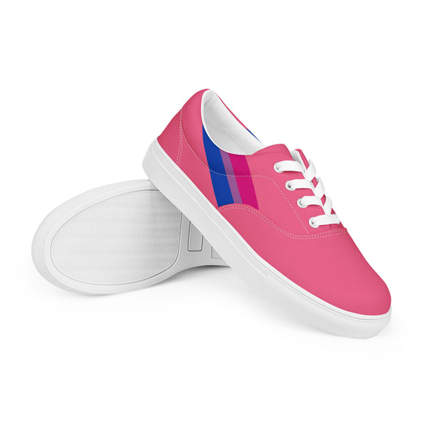 Classic Bisexual Pride Colors Pink Lace-up Shoes - Men Sizes