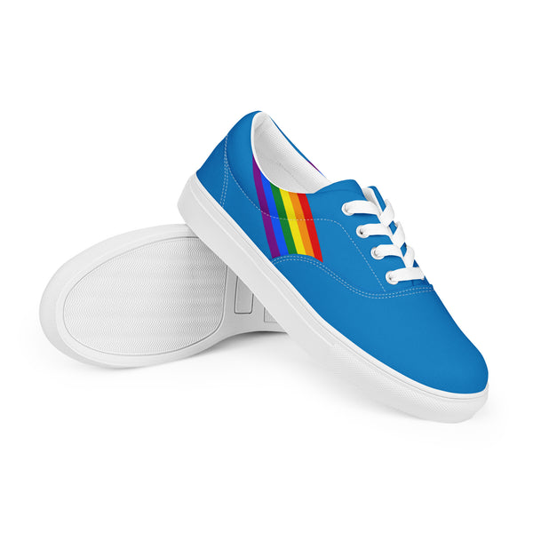 Classic Gay Pride Colors Blue Lace-up Shoes - Men Sizes