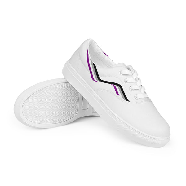 Original Asexual Pride Colors White Lace-up Shoes - Men Sizes