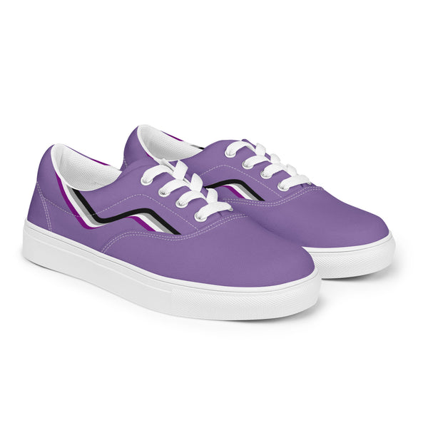 Original Asexual Pride Colors Purple Lace-up Shoes - Men Sizes