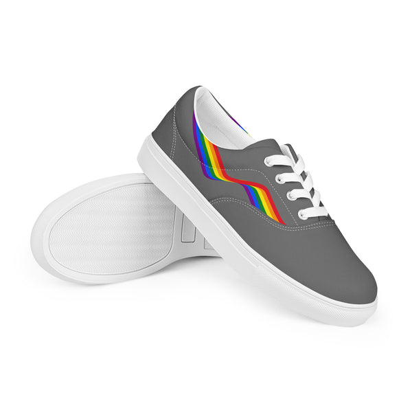 Original Gay Pride Colors Gray Lace-up Shoes - Men Sizes