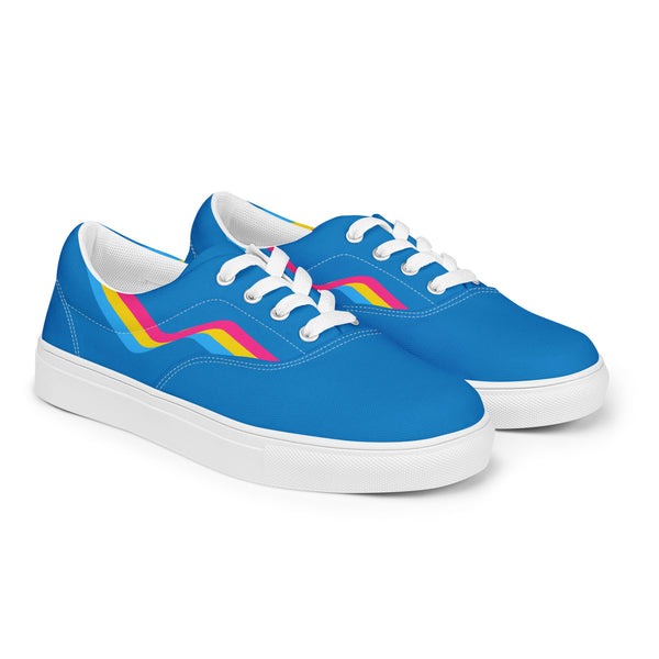 Original Pansexual Pride Colors Blue Lace-up Shoes - Men Sizes