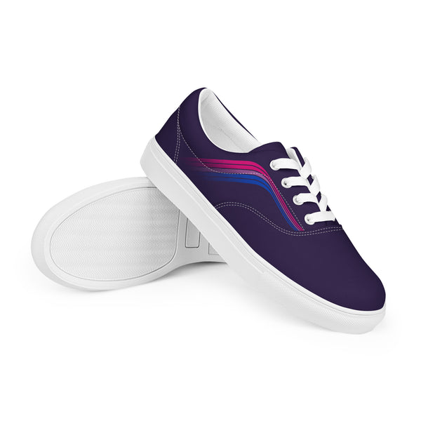 Trendy Bisexual Pride Colors Purple Lace-up Shoes - Men Sizes