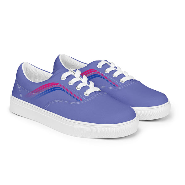Trendy Bisexual Pride Colors Blue Lace-up Shoes - Men Sizes