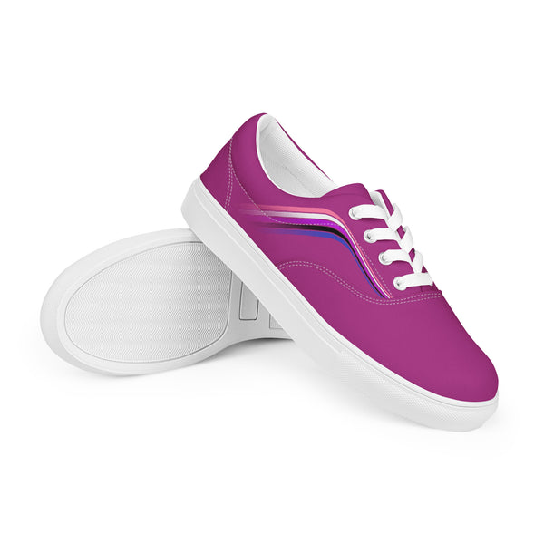 Trendy Genderfluid Pride Colors Fuchsia Lace-up Shoes - Men Sizes