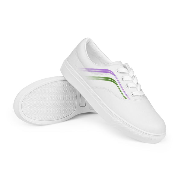 Trendy Genderqueer Pride Colors White Lace-up Shoes - Men Sizes