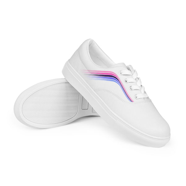 Trendy Omnisexual Pride Colors White Lace-up Shoes - Men Sizes