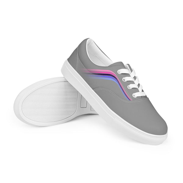 Trendy Omnisexual Pride Colors Gray Lace-up Shoes - Men Sizes
