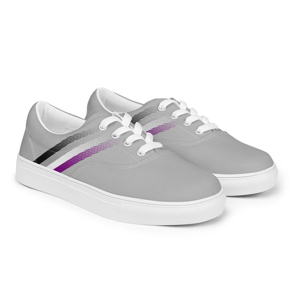 Asexual Pride Colors Modern Gray Lace-up Shoes - Men Sizes